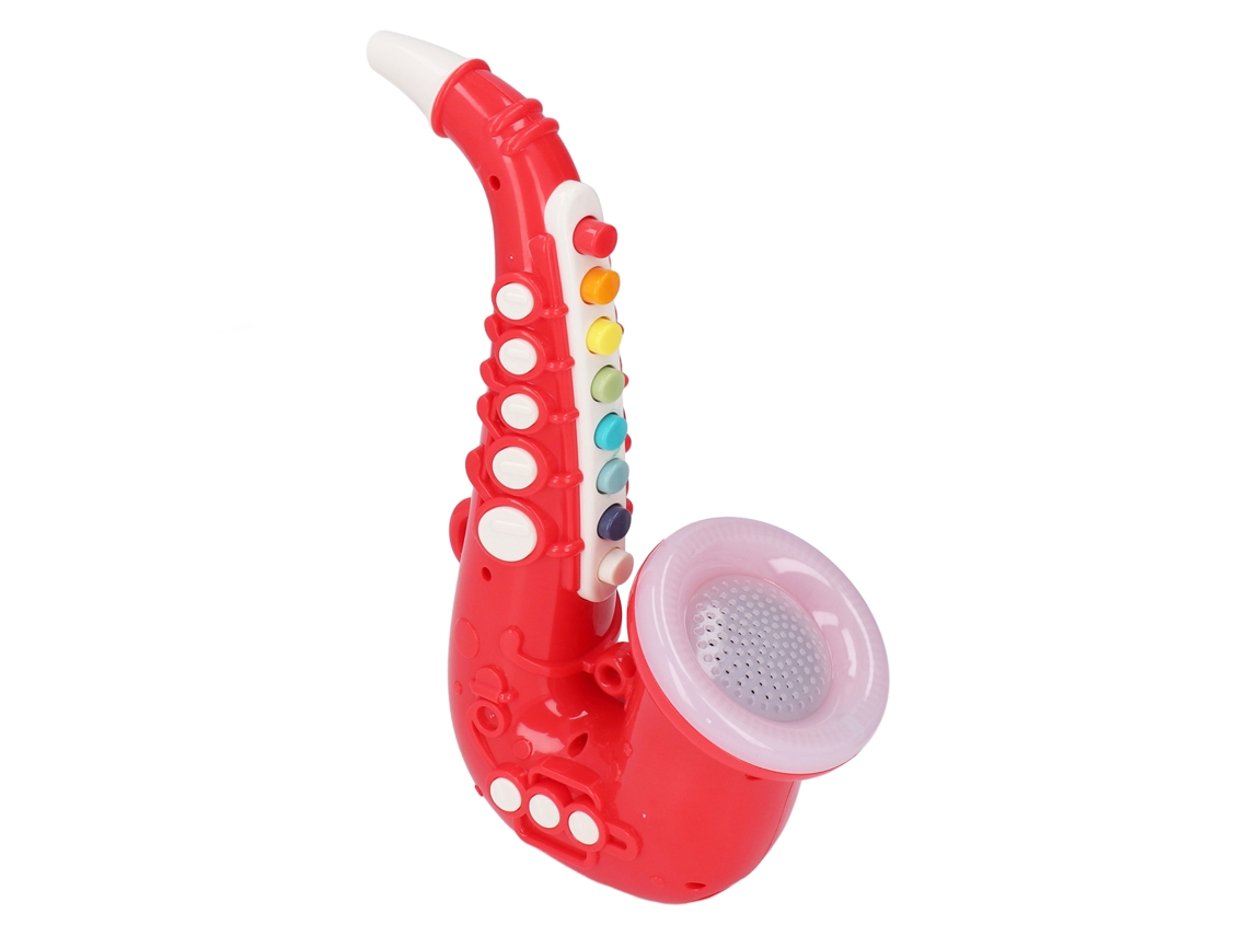 Primerox brinquedo Saxofone Infantil para Crianças 3+ Anos, 4 Modos, Presente Aniversário, Vermelho