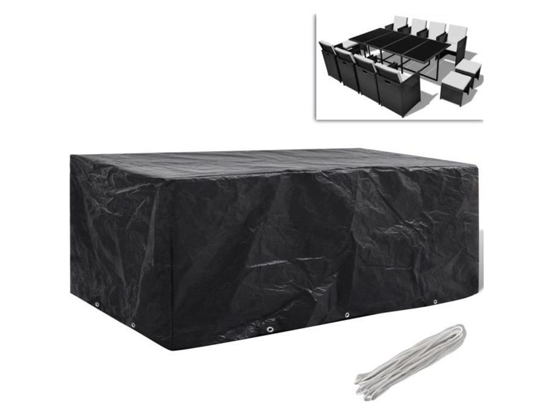 Capa protetora para móveis de jardim, banco de mesa, cobertura de lona externa preta 229 x 113 x 73 cm HB044 S/MARCA