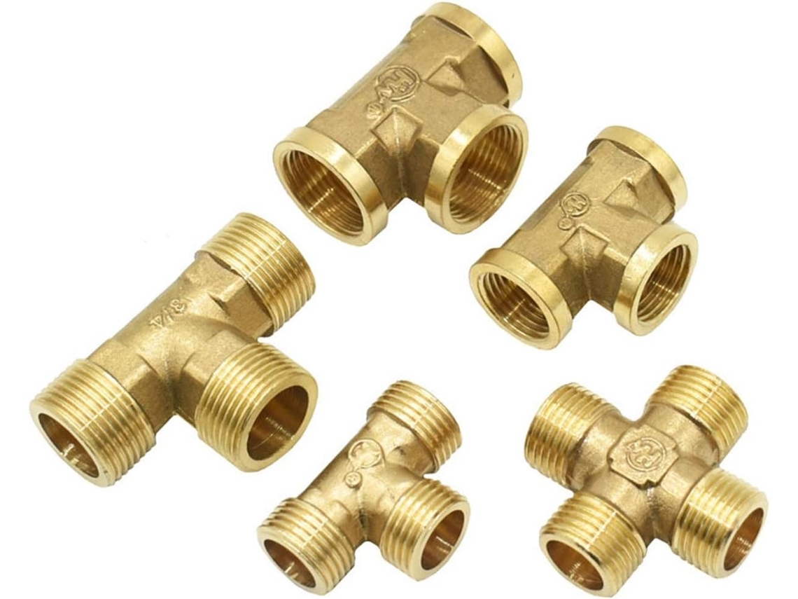 Adaptador de conector jardim em T, rosca cobre, 1/2 a 3/4 | S/MARCA