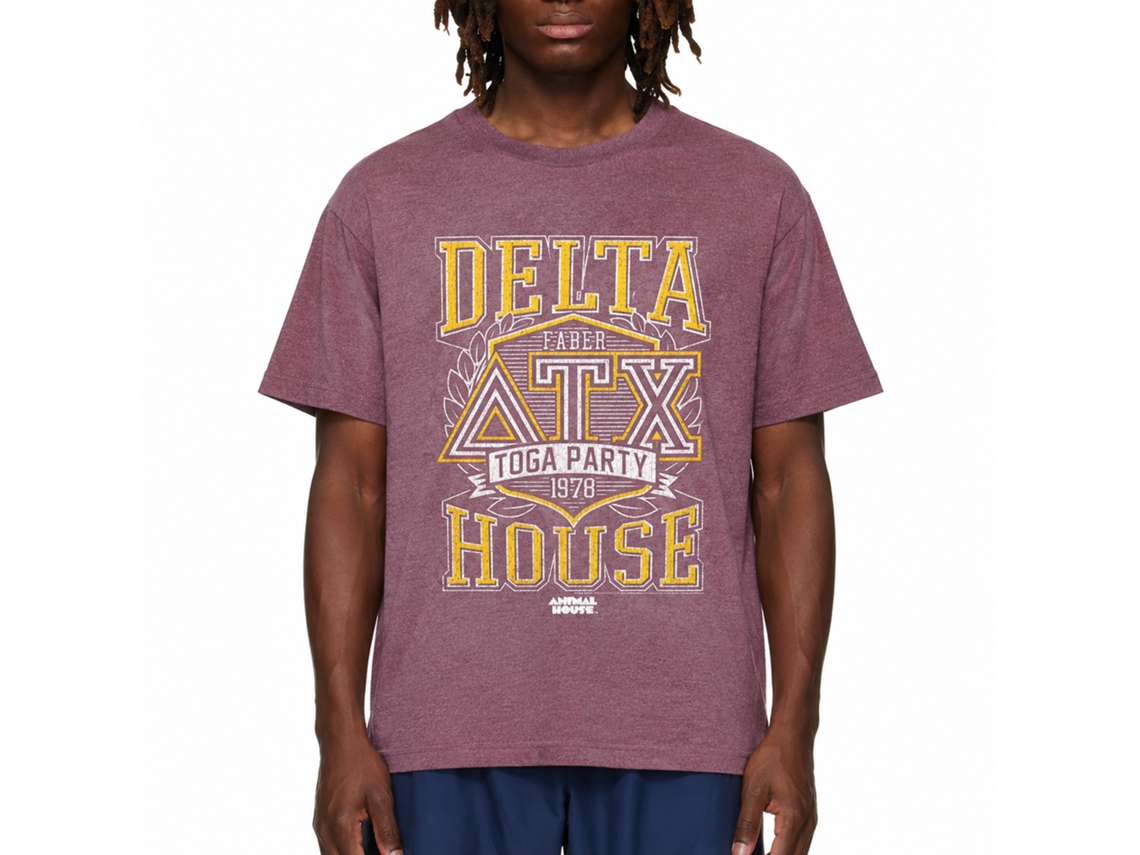 Rockinstone Animal House Movie Toga Party '78 Heather Light Maroon Adult T-shirt Size:l