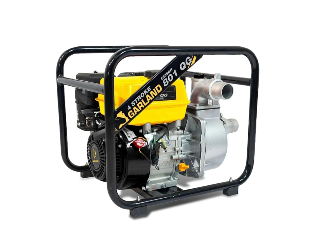 GARLAND GEISER 801QG-V23 Bomba de drenagem a gasolina motor 4T 208 cc, 4 kW. Aspiração máx. 7 m, 29.000 l/h, impulsão 50 m.