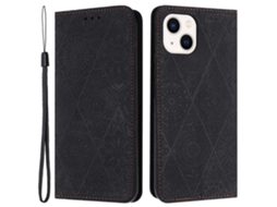 Capa Para Iphone 15 Pele Sintética Preto