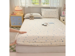 Capa de Colchão, Lençol de Baixo Estampado em Puro Algodão, Ideal para Quarto Infantil, Azul, 120x200cm PANOONA