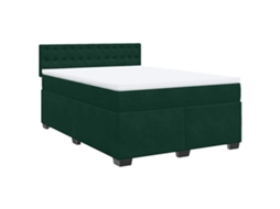 Cama com Molas/colchão 140x200 Cm Veludo Verde escuro MAISON EXCLUSIVE