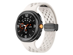 Bracelete Silicone com Grãos Costurados para Samsung Galaxy Watch 7 XIAOMOYU 40/44mm com Fivela Prateada Amarela