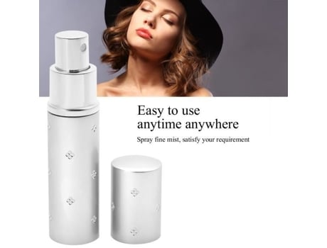 Atomizador de perfume recarregável Pwshymi 10ml em alumínio e prata para higiene auditiva.