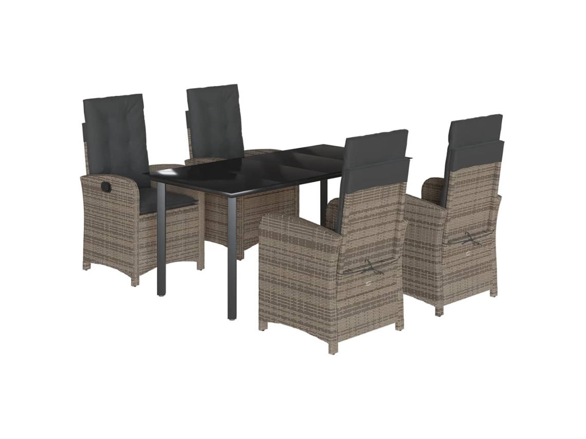 Garden Dining Set, Garden Dining Sets Vidaxl Cinzeto Rattan / Vime (160 Cm Table Length)