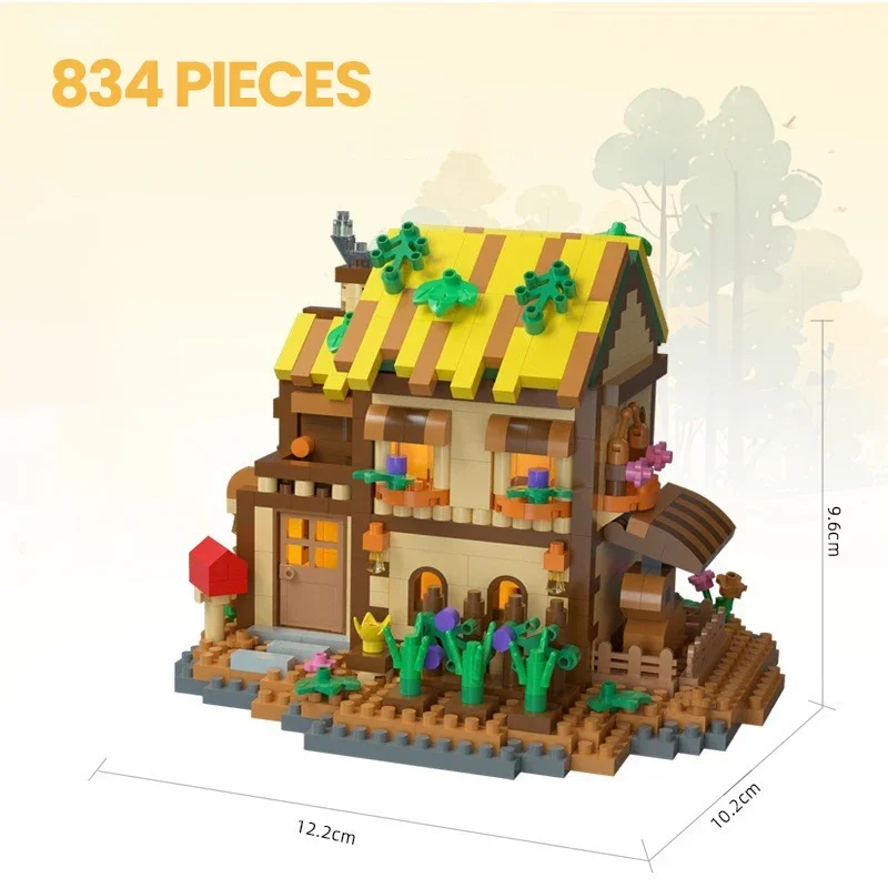 Forest Tree House Blocos de Construção, Mini Modelo de Plástico, Jogo de Puzzle Diy Assembly Toys MDUG
