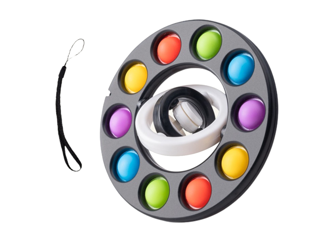 Ats Gyroscopio de Bolhas Push 3d Flip para Alívio do Estresse, Brinquedo Sensorial de Metal para Crianças e Festas