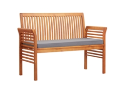 Lovely Home Banco Bancada de Jardim 2 Lugares com Almofadão 120 Cm Acácia Maciça