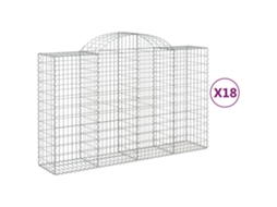 Gabion Basket, Gabion Baskets Vidaxl Prateado Ferro (200 X 50 X 120/140 Cm)