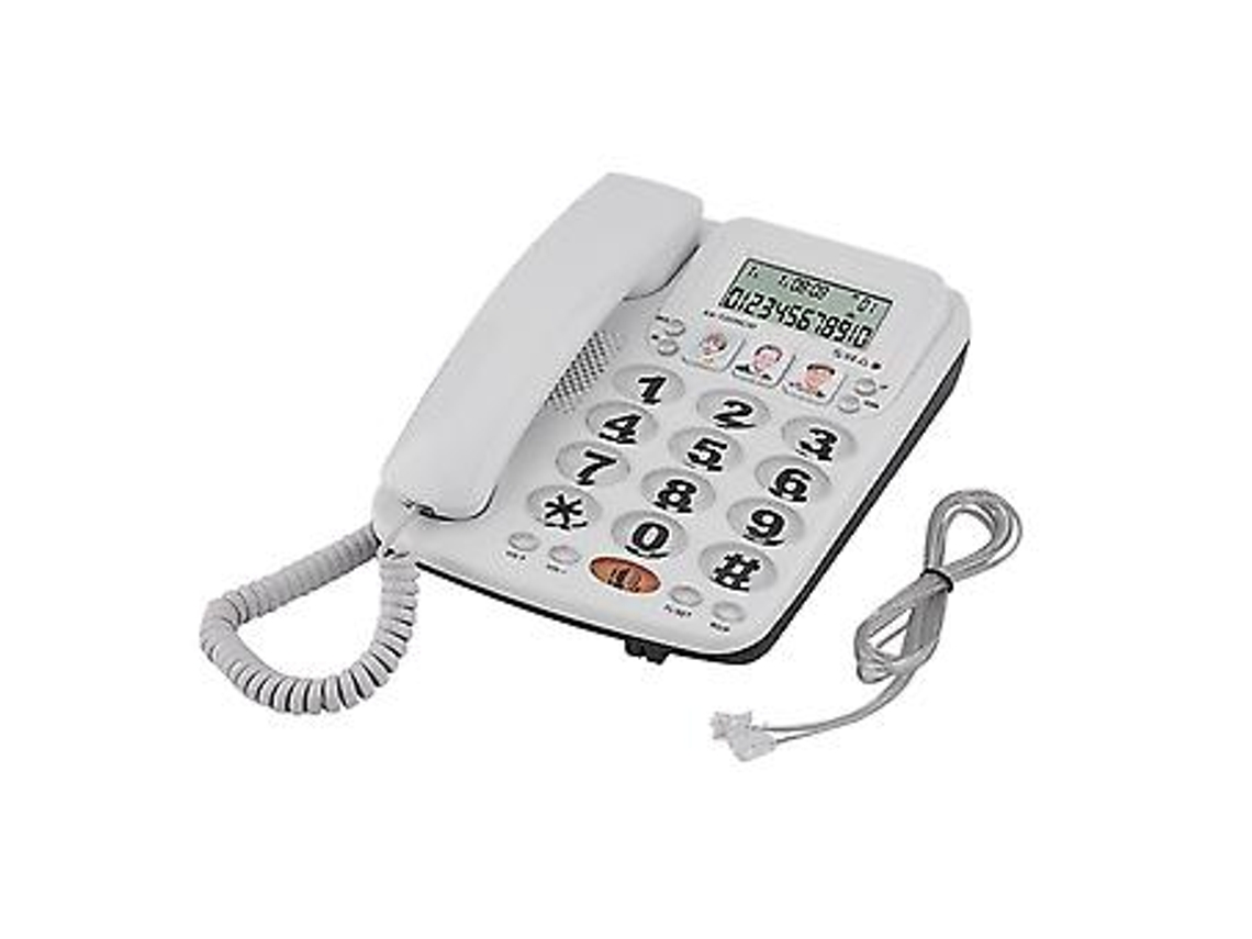 Telefone Com Fio De 2 Linhas Com Viva Voz, Discagem Rápida E Identificador De Chamadas Para Casa/escritório Brilvibera