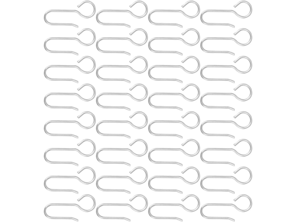 Conjunto De 200 Ganchos Cortina Em Aço Galvanizado, Design