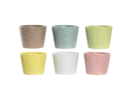 Plantador Home Esprit Amarelo Azul Verde Cor De Rosa Dolomite 12 X 12 X 10 Cm (6 Unidades)