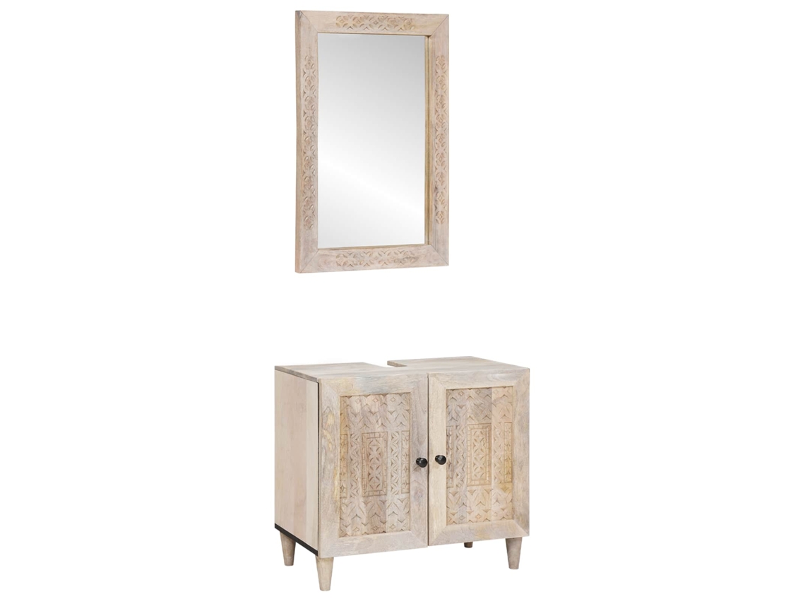 Vidaxl Conjunto De Móveis Para Banheiro 2 Unid. Branco 62 X 33 X 58 Cm