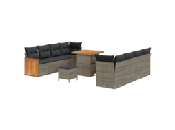 Maison Exclusive - Conjunto De Sofá De Jardim Com Almofada 11 Pcs Cinzeto Vime Pe