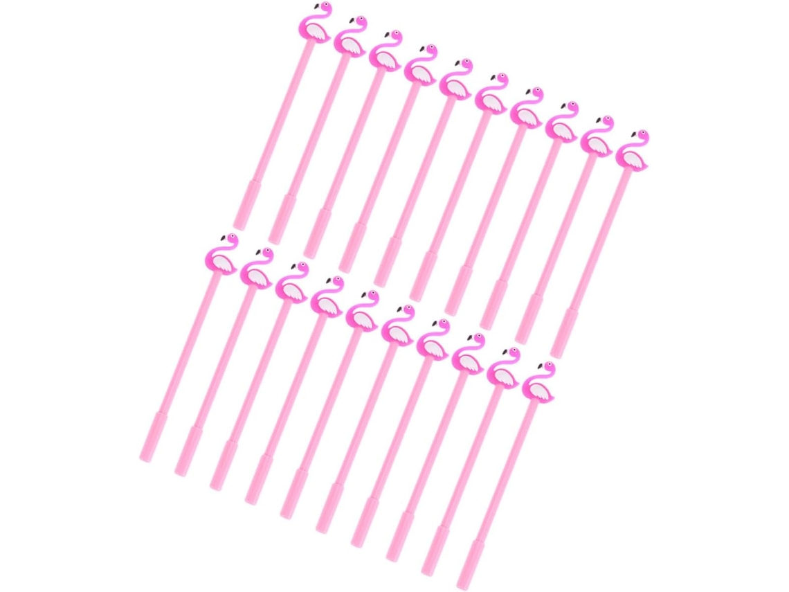 Conjunto De 20 Canetas Em Gel Com Estampa Flamingo, Ponta Fina,