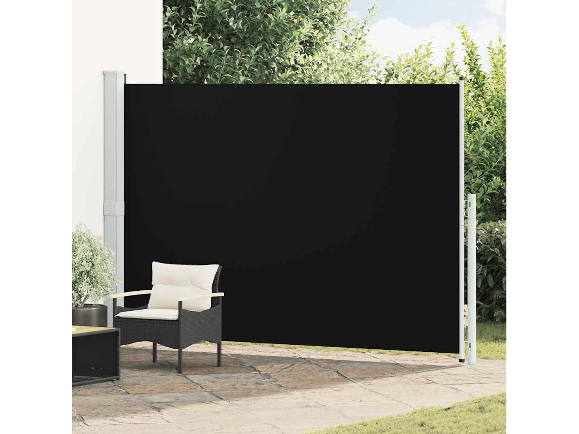 Vidaxl Toldo Lateral Retrátil Para Pátio 200x314 Cm Preto