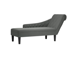 Vidaxl Chaise Lounge C/ Almofada/apoio De Braços Direito Tecido