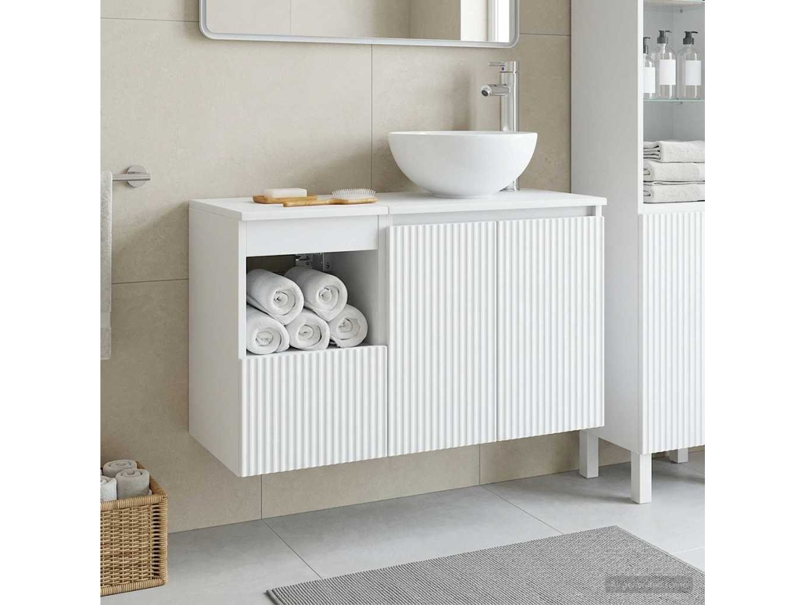 Vidaxl Conjunto De Móveis Para Banheiro 2 Unid. Branco