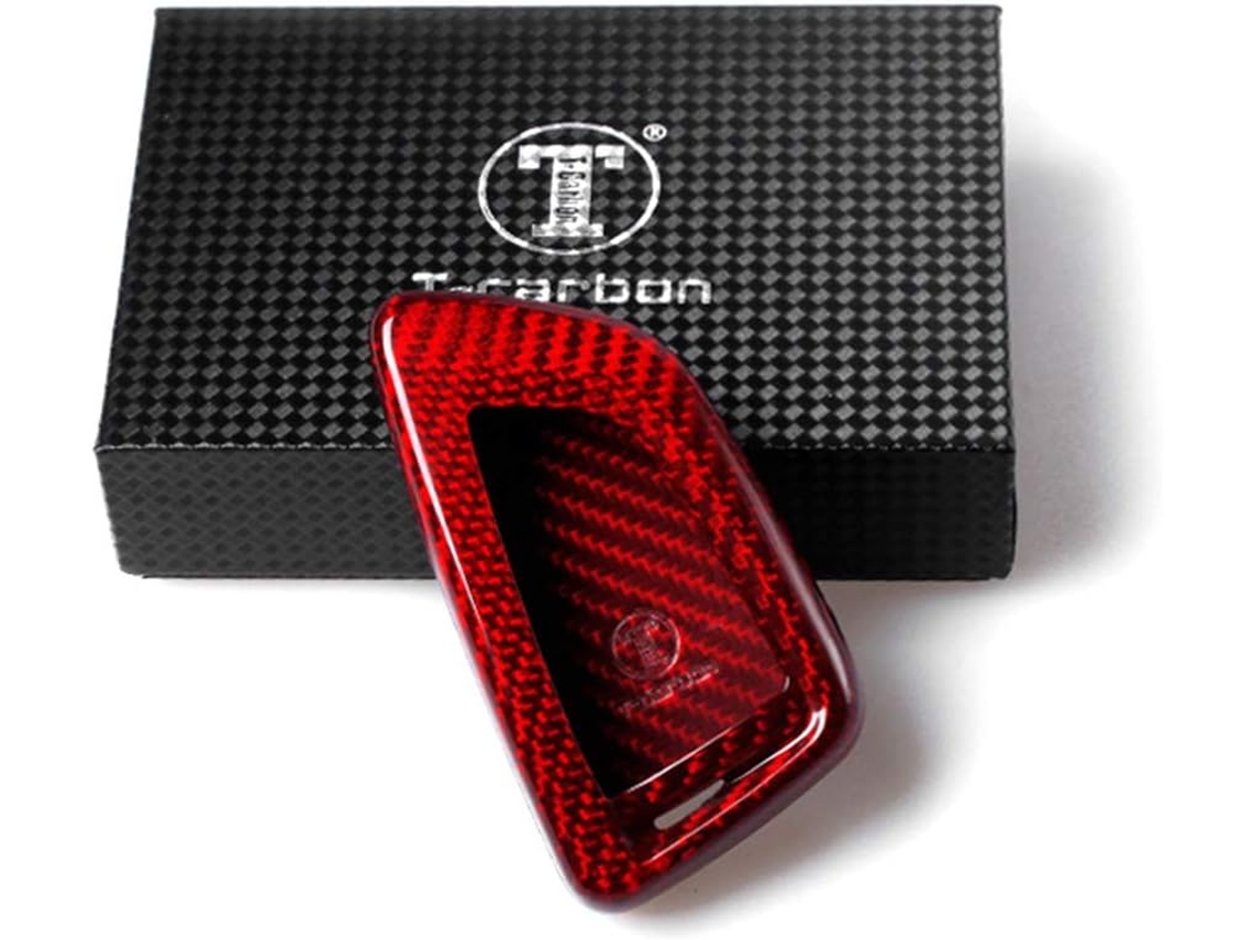 Capa Protetora Para Chave Remota Cnwaga3 Bmw X1 F48 X5 F15 X6 F165, Fibra De Carbono Vermelha