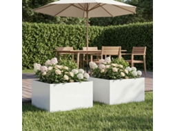 Vidaxl Vaso De Jardim 2 Unid. Branco 60 X 60 X 30 Cm