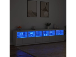 Vidaxl Aparador Com Luzes Led 283x37x67 Cm Branco