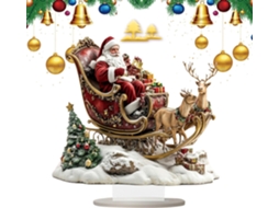 Decoração De Mesa Natalina De Inverno Em Acrílico 2d Com O Papai Noel |