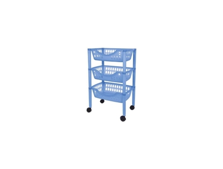 Carrinho De Legumes Multiuso 3 Andares 66,5 X 39,3 X 26,5 Cm Cor Azul - 185 JUYPAL