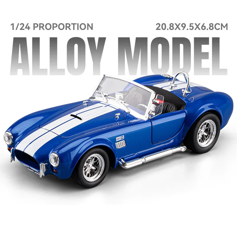 (azul) Miniatura De Carro Em Liga Metálica, Escala 1:24, Com Efeitos De Som E Luz.