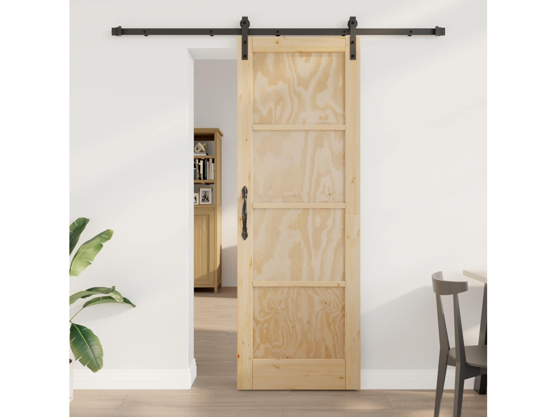 Vidaxl Porta Deslizante 73,5 X 211 Cm Madeira De Pinho Maciça