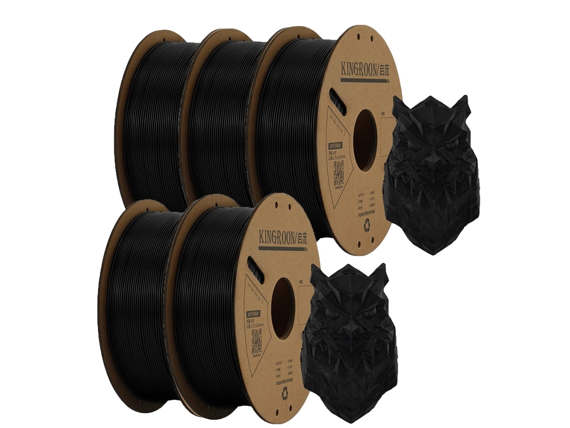 Filamento Para Impressora 3d, Diã¢metro De 1,75 Mm, Sem Bolhas, 5roll Preto Oem