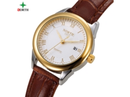 Reloj Mujer Analógico De Cuarzo Con Correa De Cuero Impermeable 30m Oro Blanco