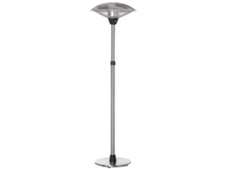 Aquecedor De Jardim Elétrico 3000w Infravermelho Com 3 Níveis De Proteção Ip44 Ø58,5x160-200cm Prata