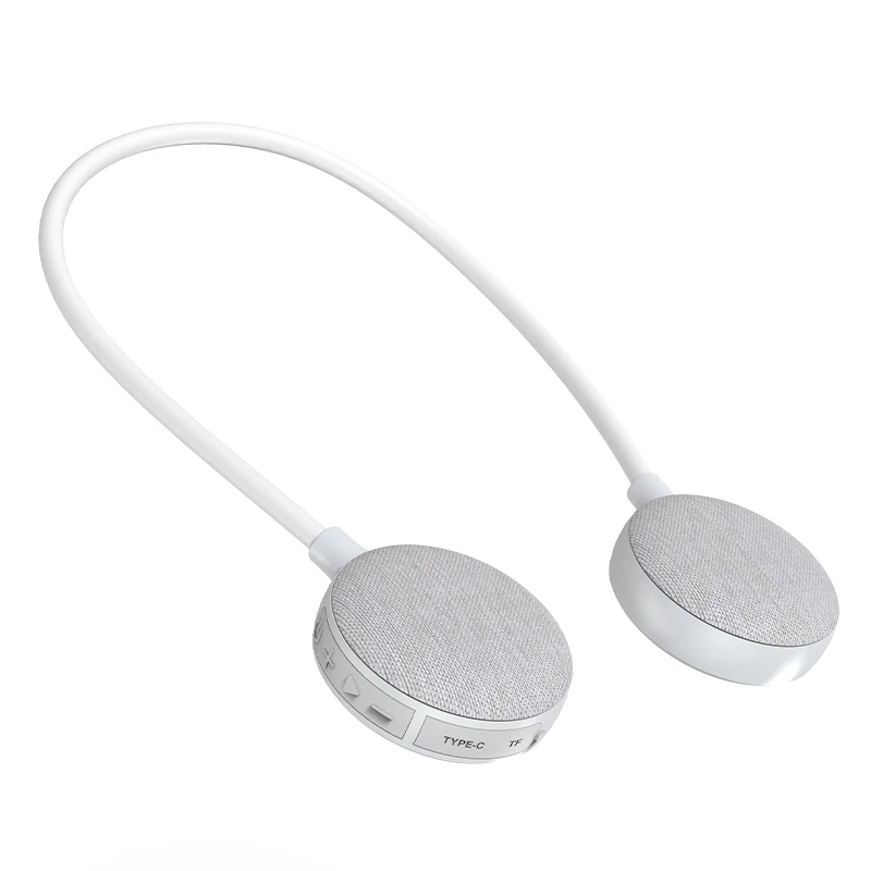 (cinza) Caixa De Som Para Pescoço Com Bluetooth 5.0 E Reprodutor De Música Sem Fio Com Cartão Tf