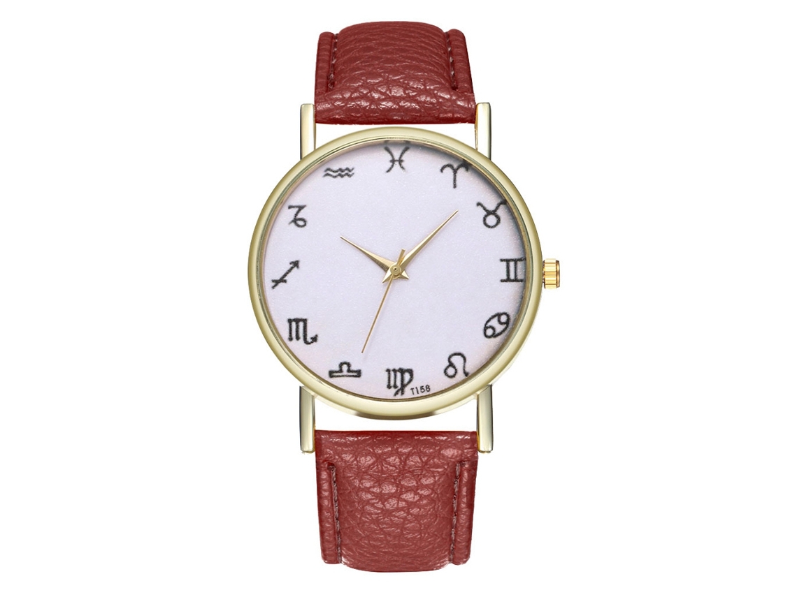 Reloj Deportivo Unisex De Cuero Café Analógico De Cuarzo Para Hombres Y Mujeres