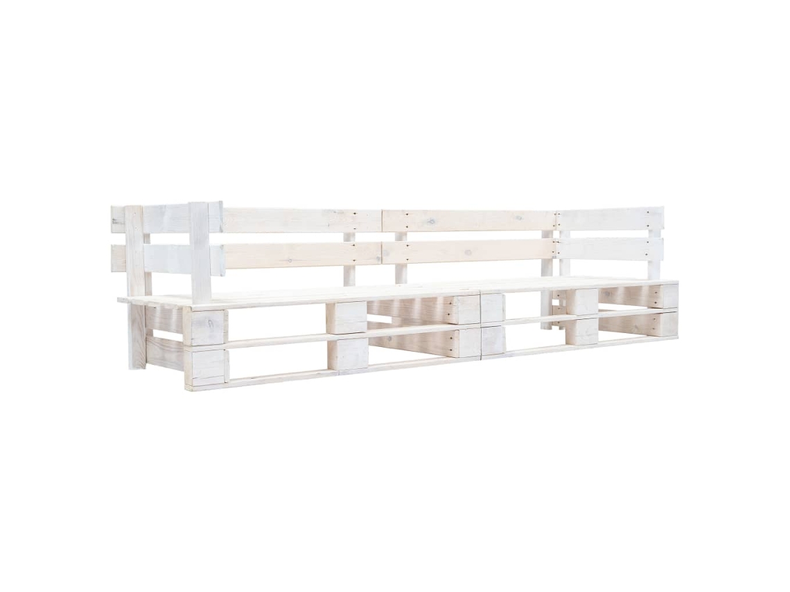 Vidaxl Sofá De Paletes Para Jardim Com 2 Lugares Madeira Branco