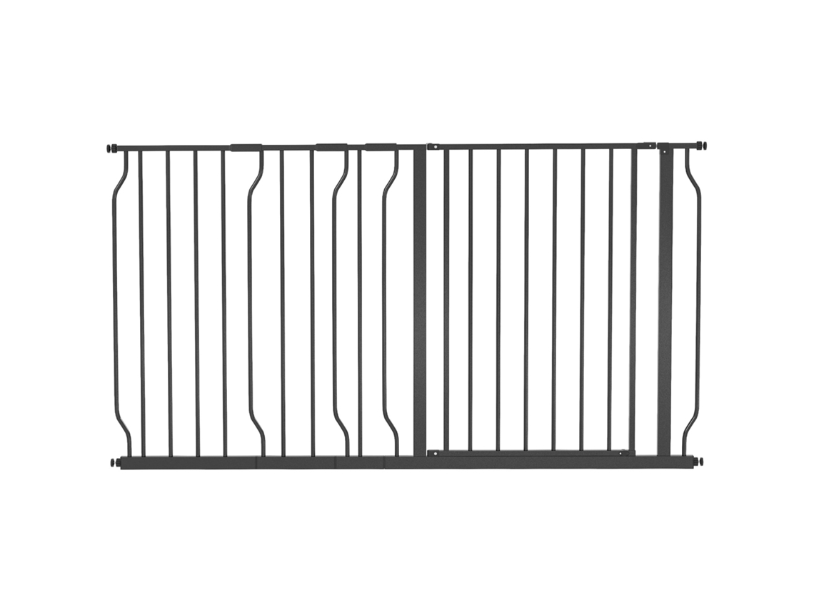 Portão Segurança Cães 75 145cm Ajustável Travamento Preto