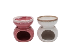 2 Peças Portavelas Cerâmica E Queimador De Óleo Essencial Para Velas Tealight