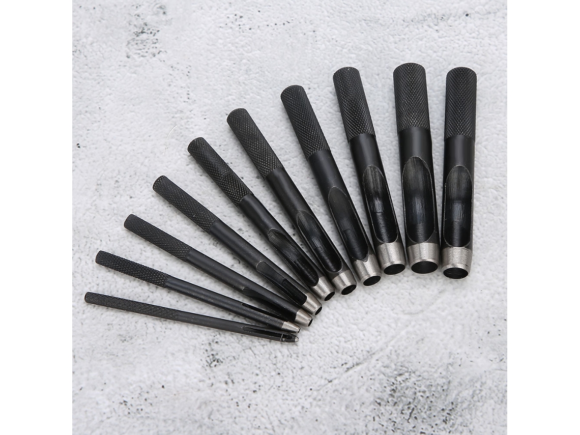 10pcs Set De Perfuradoras De Couro Diy Com Buracos Ocos 1mm‑10mm Ferramenta Para Perfurar Cintos E Manuais De Couro