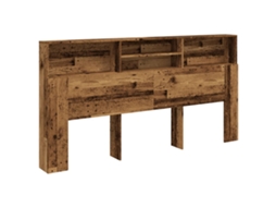 Headboard Cabinet, Headboard Cabinets Vidaxl Marrom Madeira Processada (200 X 19 X 103.5 Cm)