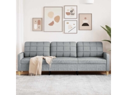 Vidaxl Sofá De 3 Lugares 210 Cm Tecido Cinza-claro