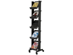 Expositor Paperflow de Solo Movel 5 Estantes de 275X327mm Cor Preto Tamanho Do Expositor 350X1675X385 mm