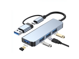 Hub Usb C 4 Em 2 – Usb 3.0 E 3x Usb 2.0 Para Macbook, Ipad, Iphone 15 Pro, Xbox, Ps5, Xps Hexinyigjly