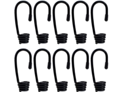 Cordas Elásticas Com Ganchos, 12 Unidades, Preto, Plástico, Elástica