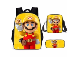 Conjunto De Três Peças De Mochila De Estudante  Mario49*