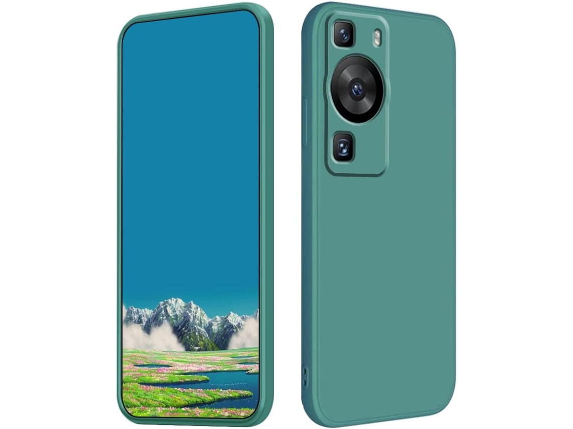 Capa Proteção Borda Reta para Huawei Huawei P60 Pro HONGWE. Silicone Líquido Anti-Choque Rosa