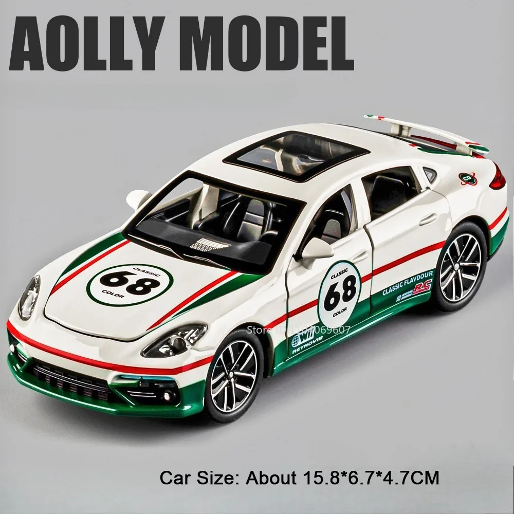 (panamera, Branco) Miniatura De Carro Esportivo Em Escala 1:32, Com Portas Que Abrem E Efeitos De Som E Luz.