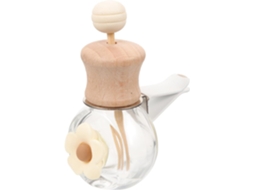 Difusor Essential Em Vidro E Madeira, 30ml, Cor Creme, Estampado