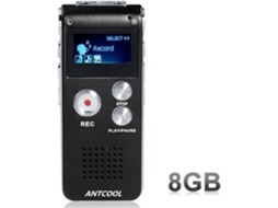 Antcool Mini USB Gravador de Voz 8GB 650 Horas Mp3 Player